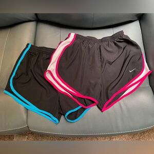 2 Pairs Nike Women's Dri-Fit Athletic/Running Shorts with Liner, Size M